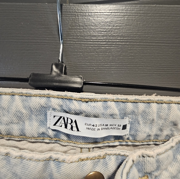 Zara Blue Flare Wide Leg Jeans-Never Wore. No Longer Fit, Wide Leg And Wide Cuff - Picture 3 of 5